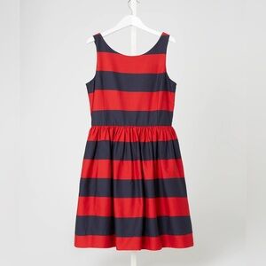 Polo Ralph Lauren Red & Navy Blue Striped Fit and Flare Circle  Dress, Size 12